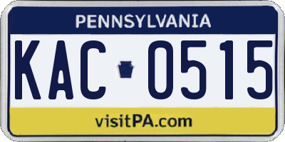 PA license plate KAC0515
