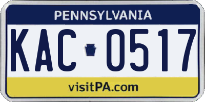 PA license plate KAC0517