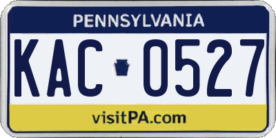 PA license plate KAC0527