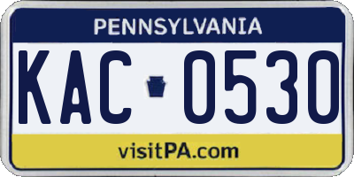 PA license plate KAC0530