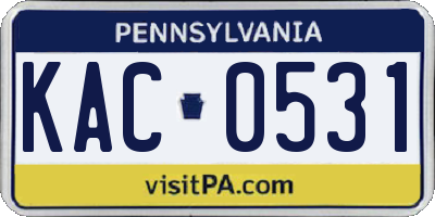 PA license plate KAC0531