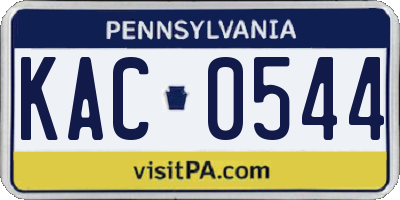 PA license plate KAC0544
