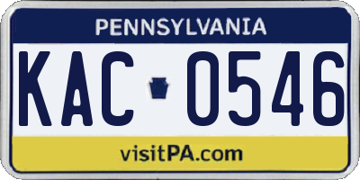 PA license plate KAC0546