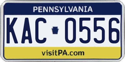 PA license plate KAC0556