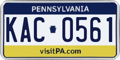 PA license plate KAC0561