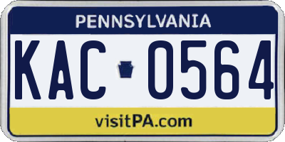 PA license plate KAC0564