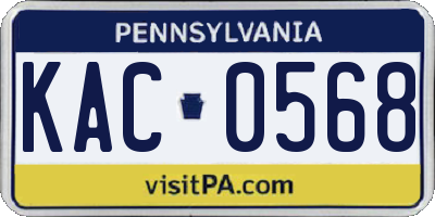 PA license plate KAC0568