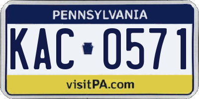 PA license plate KAC0571