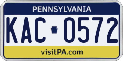 PA license plate KAC0572