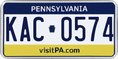 PA license plate KAC0574