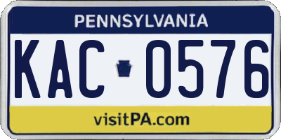 PA license plate KAC0576