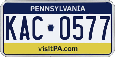 PA license plate KAC0577