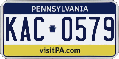 PA license plate KAC0579
