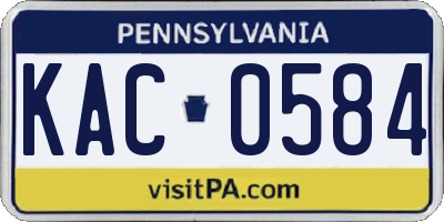 PA license plate KAC0584