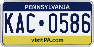 PA license plate KAC0586