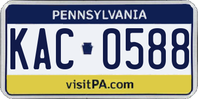 PA license plate KAC0588