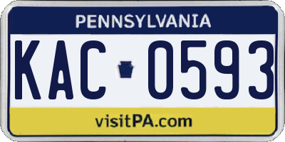 PA license plate KAC0593