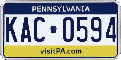 PA license plate KAC0594