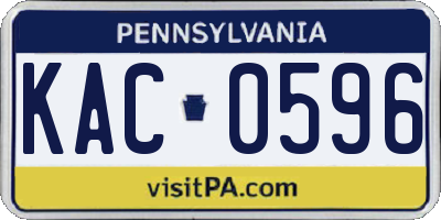 PA license plate KAC0596