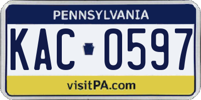 PA license plate KAC0597