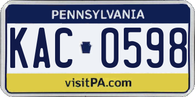 PA license plate KAC0598