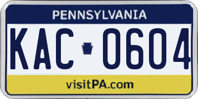 PA license plate KAC0604