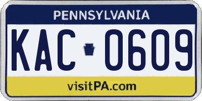 PA license plate KAC0609