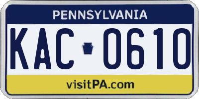 PA license plate KAC0610