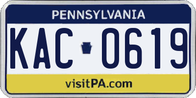 PA license plate KAC0619