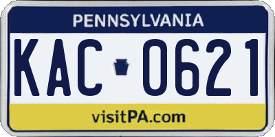 PA license plate KAC0621