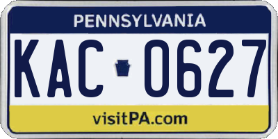 PA license plate KAC0627