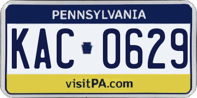 PA license plate KAC0629