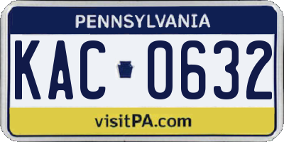 PA license plate KAC0632