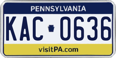 PA license plate KAC0636