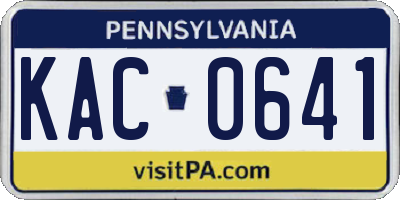 PA license plate KAC0641