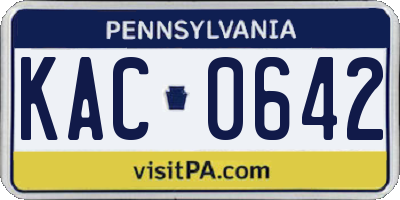 PA license plate KAC0642