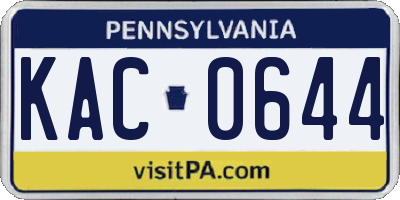 PA license plate KAC0644