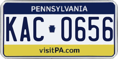 PA license plate KAC0656