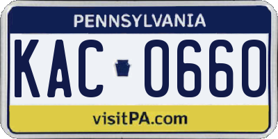 PA license plate KAC0660
