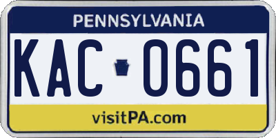 PA license plate KAC0661