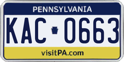 PA license plate KAC0663