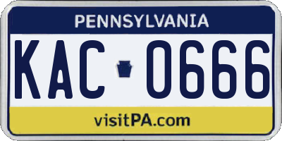 PA license plate KAC0666