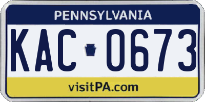 PA license plate KAC0673