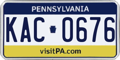 PA license plate KAC0676