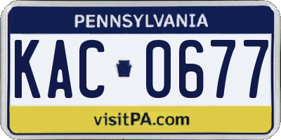 PA license plate KAC0677