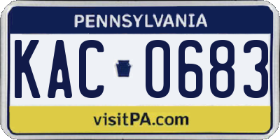 PA license plate KAC0683