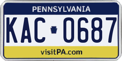 PA license plate KAC0687