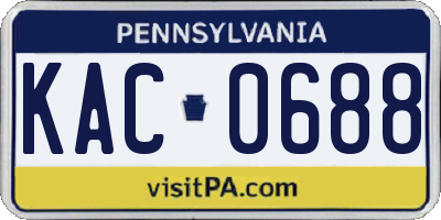 PA license plate KAC0688