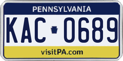 PA license plate KAC0689
