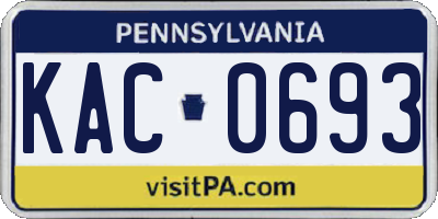 PA license plate KAC0693